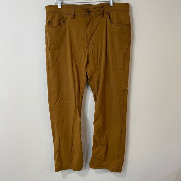 Prana Men's Brion Pant II Brown Size 38 x 30 Hiking Stretch Outdoor Trail - Picture 1 of 12